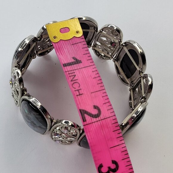 Abalone hued Iridiscent Stretch Fashion Bracelet Casual Wrap Bracelet - Picture 5 of 6